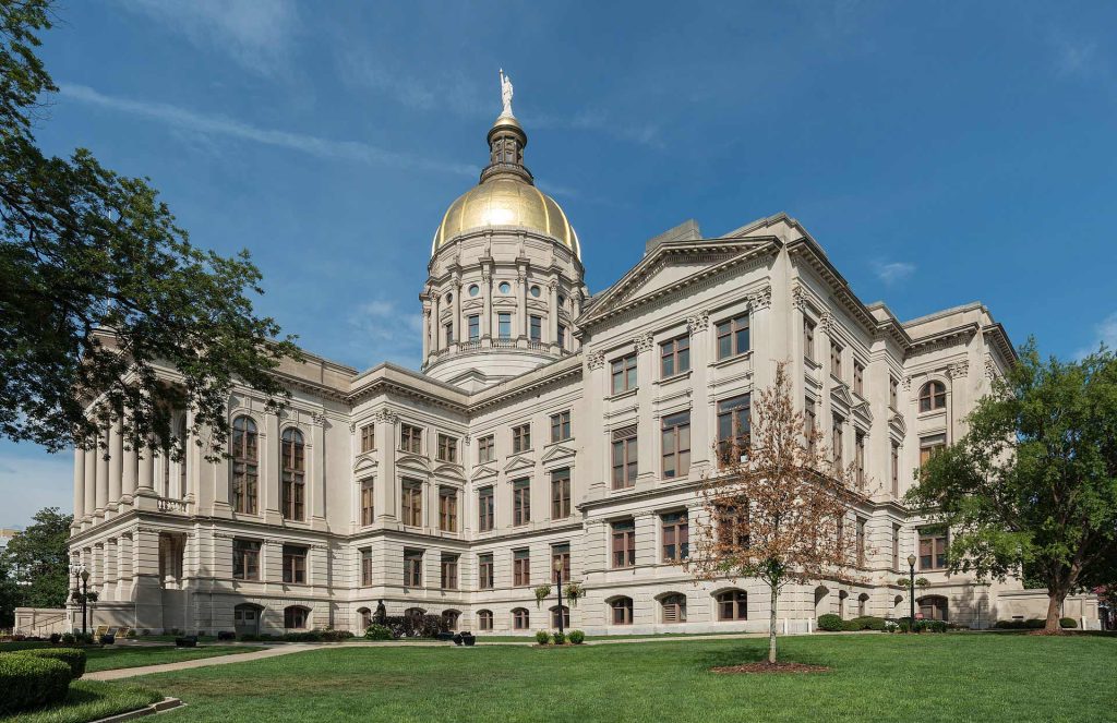 Completed project at the Georgia Capital that once had Scaffolding