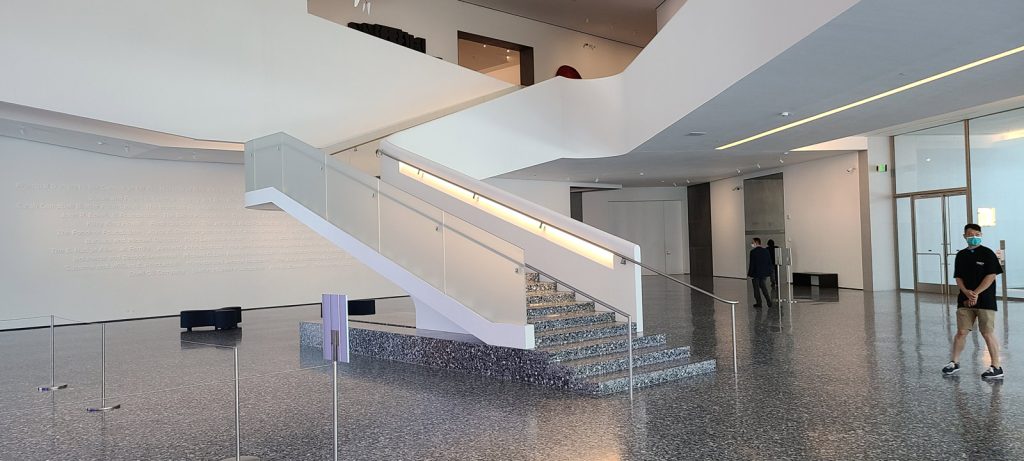 Completed stairs that were supported by scaffolding during their build