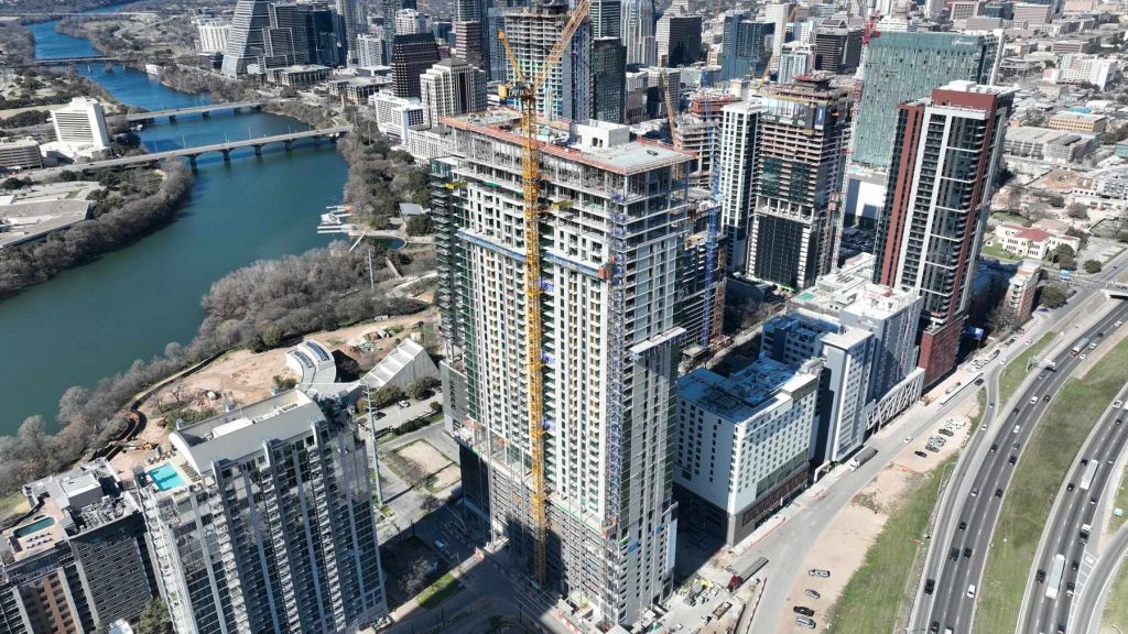 Scaffolding at the River Street Residence
